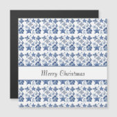 Weihnachtsdekoration in Delft Blue anpassbar Magnetkarte (Vorne/Hinten)