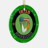 Weihnachtsdekoration Irish American Harp Design Keramik Ornament (Rechts)