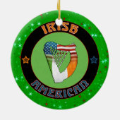 Weihnachtsdekoration Irish American Harp Design Keramik Ornament (Hinten)