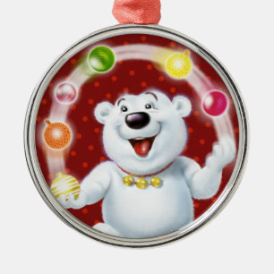 Weihnachtsdekoration jonglieren Eisbär. Ornament Aus Metall