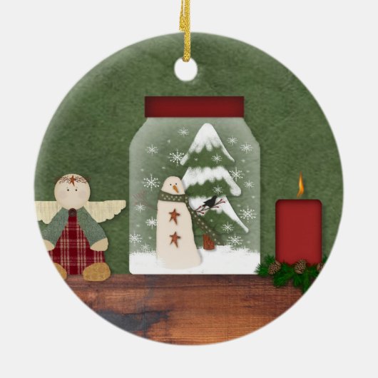 Weihnachtsdekoration Keramik Ornament (Hinten)