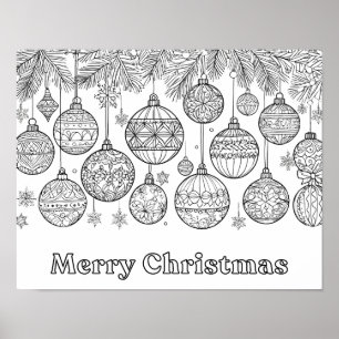 Weihnachtsdekoration Kugeln Ornament macht Spaß be Poster