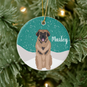 Weihnachtsdekoration Leonberger - Keramik Ornament