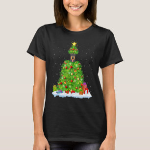 Weihnachtsdekoration Lichter Santa Dobermann Hund T-Shirt