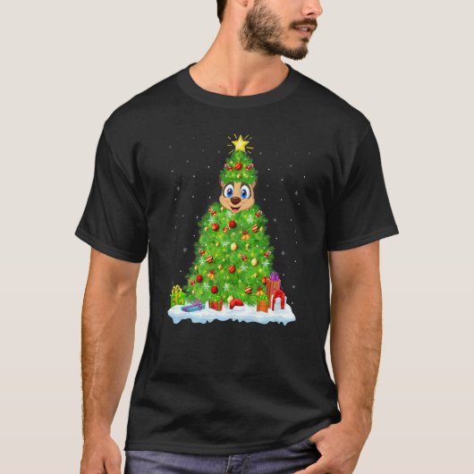 Weihnachtsdekoration Lichter Santa Erdmännchen Wei T-Shirt (Vorderseite)