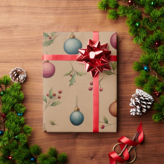 Weihnachtsdekoration mit braunem Packpapier (Feiertagsgeschenk)