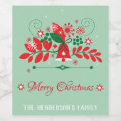 Weihnachtsdekoration mit Glocke Weinetikett (Einzelnes Label)