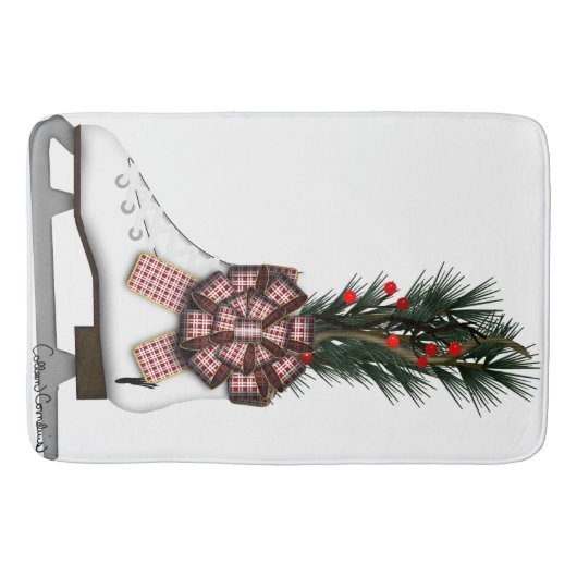 Weihnachtsdekoration mit Tartan Bow im Skate Badematte (Vorderseite)