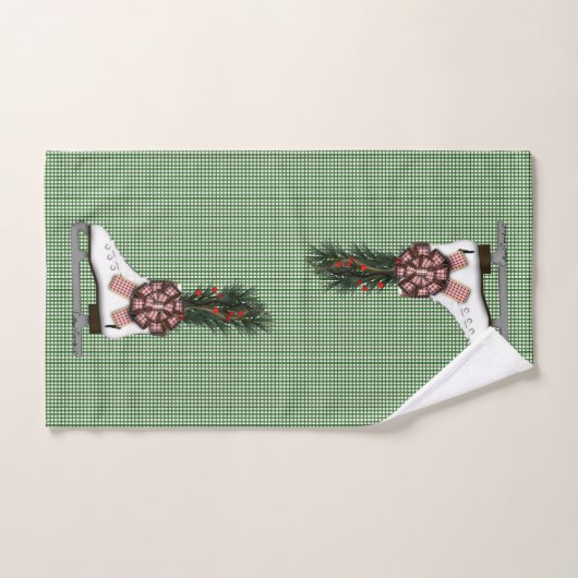 Weihnachtsdekoration mit Tartan Bow im Skate Badhandtuch Set (Handtuch)
