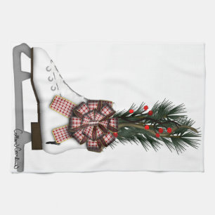 Weihnachtsdekoration mit Tartan Bow im Skate Geschirrtuch