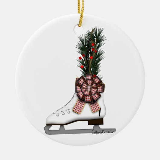 Weihnachtsdekoration mit Tartan Bowl im Skate Keramik Ornament (Vorne)