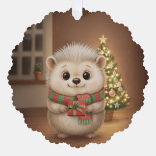 Weihnachtsdekoration mit weichem Igel zum Aufhänge Ornament Karte