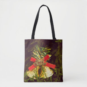 Weihnachtsdekoration mit Weihnachtsbaum-Hintergrun Tasche