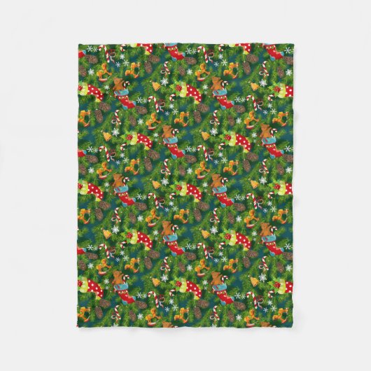 Weihnachtsdekoration Muster Fleecedecke (Vorderseite)