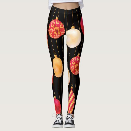 Weihnachtsdekoration Muster Leggings (Vorderseite)