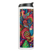 Weihnachtsdekoration Muster Thermal Tumbler Thermosbecher (Nach links gedreht)