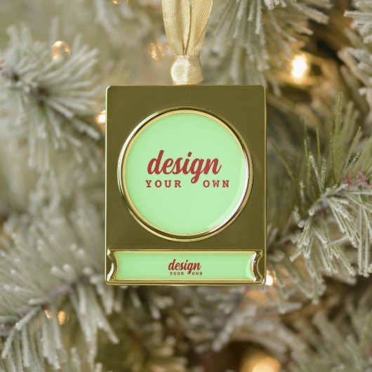 Weihnachtsdekoration nach Maß, Personalisiert Banner-Ornament Gold (Baum)