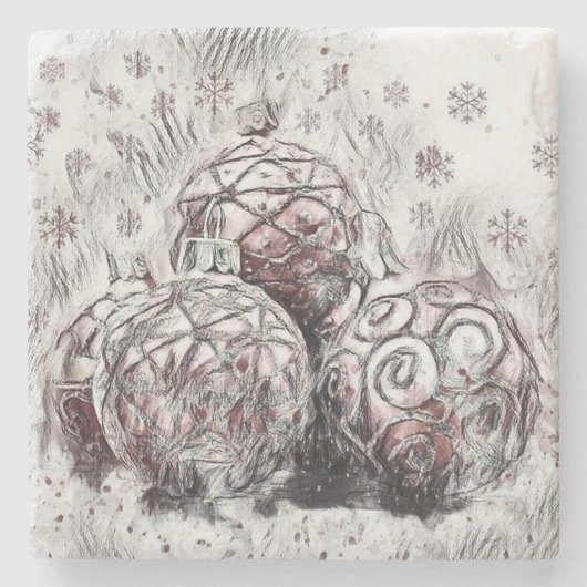 Weihnachtsdekoration Ornamente Stone Coa Steinuntersetzer (Vorderseite)