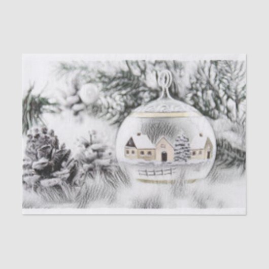 Weihnachtsdekoration Ornamente Wasserfarben Seidenpapier (Vorderseite)