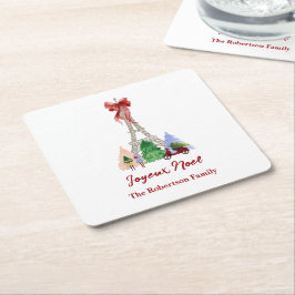 Weihnachtsdekoration Paris Eiffelturm personalisie Rechteckiger Pappuntersetzer