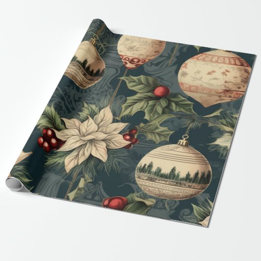 Weihnachtsdekoration Poinsettia Feiertag Geschenkpapier (Ungerollt)