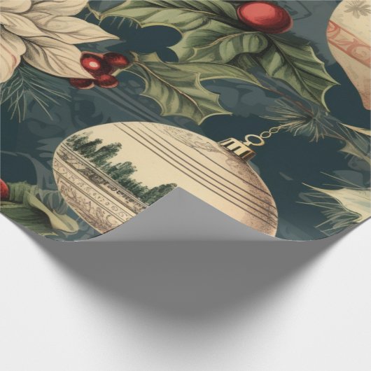 Weihnachtsdekoration Poinsettia Feiertag Geschenkpapier (Ecke)