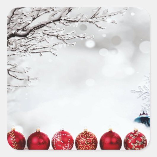 Weihnachtsdekoration Quadratischer Aufkleber (Vorderseite)