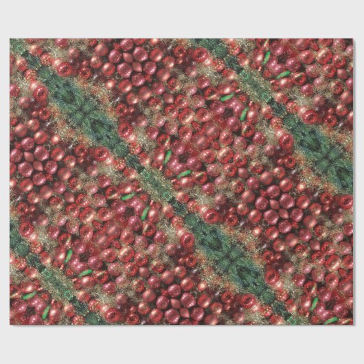 Weihnachtsdekoration Red Baubles Fir Kaleidoscopic Geschenkpapier (Flach)