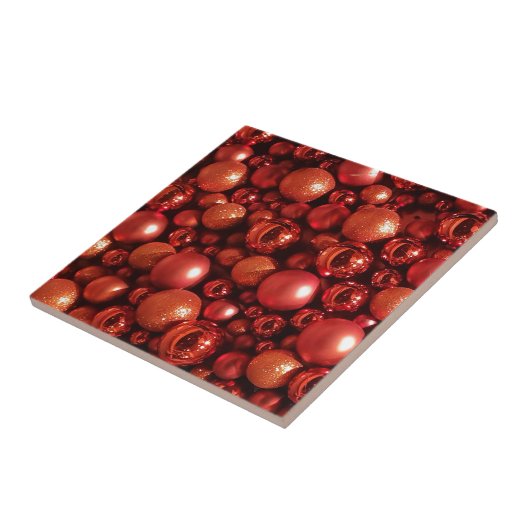 Weihnachtsdekoration Red Baubles Fliese (Seite)