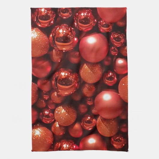 Weihnachtsdekoration Red Baubles Geschirrtuch (Vertikal)