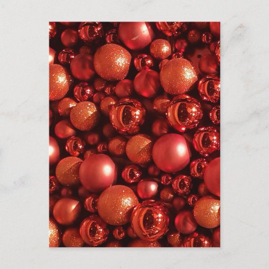 Weihnachtsdekoration Red Baubles Postkarte (Vorderseite)