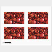 Weihnachtsdekoration Red Baubles Rechteckiger Aufkleber (Blatt)