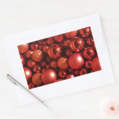Weihnachtsdekoration Red Baubles Rechteckiger Aufkleber (Umschlag)