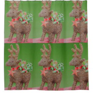 Weihnachtsdekoration Rentier Duschvorhang