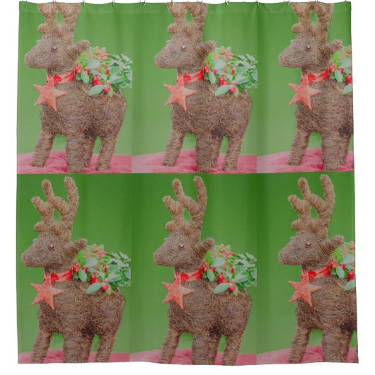 Weihnachtsdekoration Rentier Duschvorhang (Vorderseite)