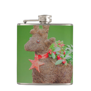 Weihnachtsdekoration Rentier Flachmann