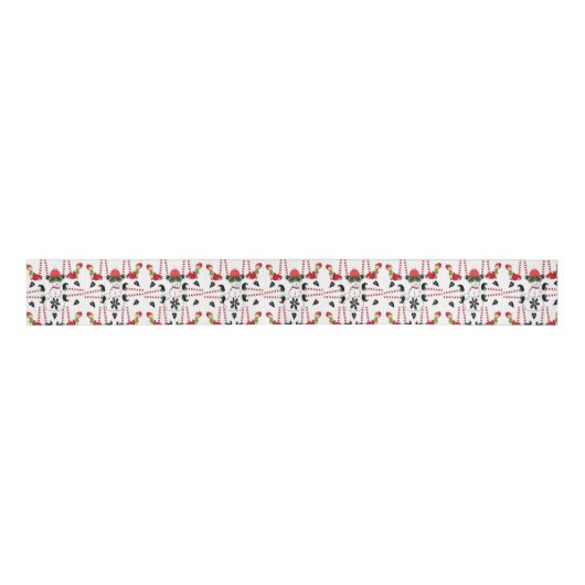 Weihnachtsdekoration Ribbon, Snowman Elf Ripsband (Vorderseite)