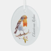Weihnachtsdekoration - Robin Wasserfarben Ornament Aus Glas (Vorderseite links)