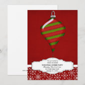 Weihnachtsdekoration (rot) einladung (Vorne/Hinten)