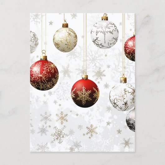 WEIHNACHTSDEKORATION ROT / GOLD #1 FEIERTAGSPOSTKARTE (Vorderseite)