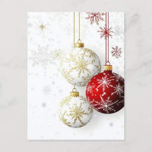 WEIHNACHTSDEKORATION ROT / GOLD #2 FEIERTAGSPOSTKARTE