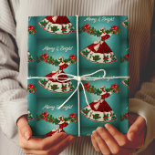 Weihnachtsdekoration Roter Glitzer Mädchen Geschenkpapier