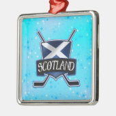 Weihnachtsdekoration Schottische Eishockey-Fahne Keramikornament (Links)