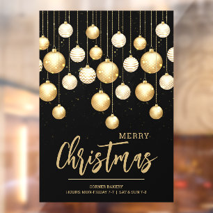 Weihnachtsdekoration Schwarz und Gold Fensteraufkleber