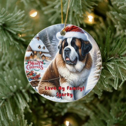 Weihnachtsdekoration St. Bernard individuell zuges Keramik Ornament (Baum)