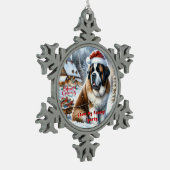 Weihnachtsdekoration St. Bernard individuell zuges Schneeflocken Zinn-Ornament (Links)