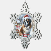 Weihnachtsdekoration St. Bernard individuell zuges Schneeflocken Zinn-Ornament (Rechts)