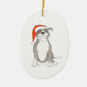 Weihnachtsdekoration von Staffie Keramik Ornament (Vorne)