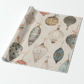 Weihnachtsdekoration Wasserfarbe Beige Festlich Geschenkpapier (Ungerollt)