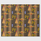 Weihnachtsdekorationen auf Bronze Geschenkpapier (Flach)